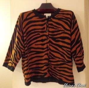 Linea by Louis Dell'Olio Zebra Print Cardigan